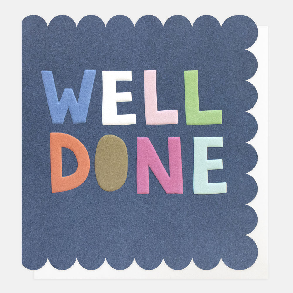 Navy Well Done Congratulations Card Caroline Gardner