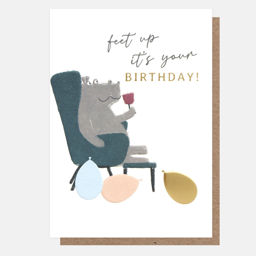 Caroline Gardner Hippo Birthday Card