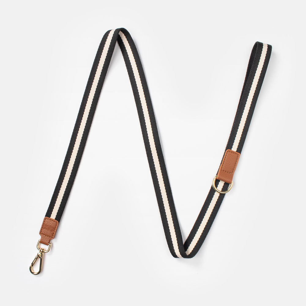 Black and Cream Stripe Dog Lead Caroline Gardner