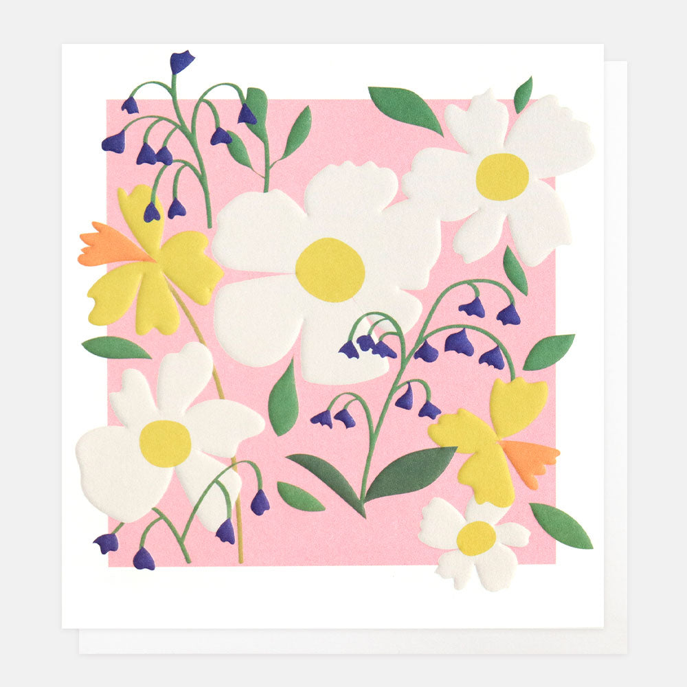 daffodils, daisies & bluebells spring flowers everyday card