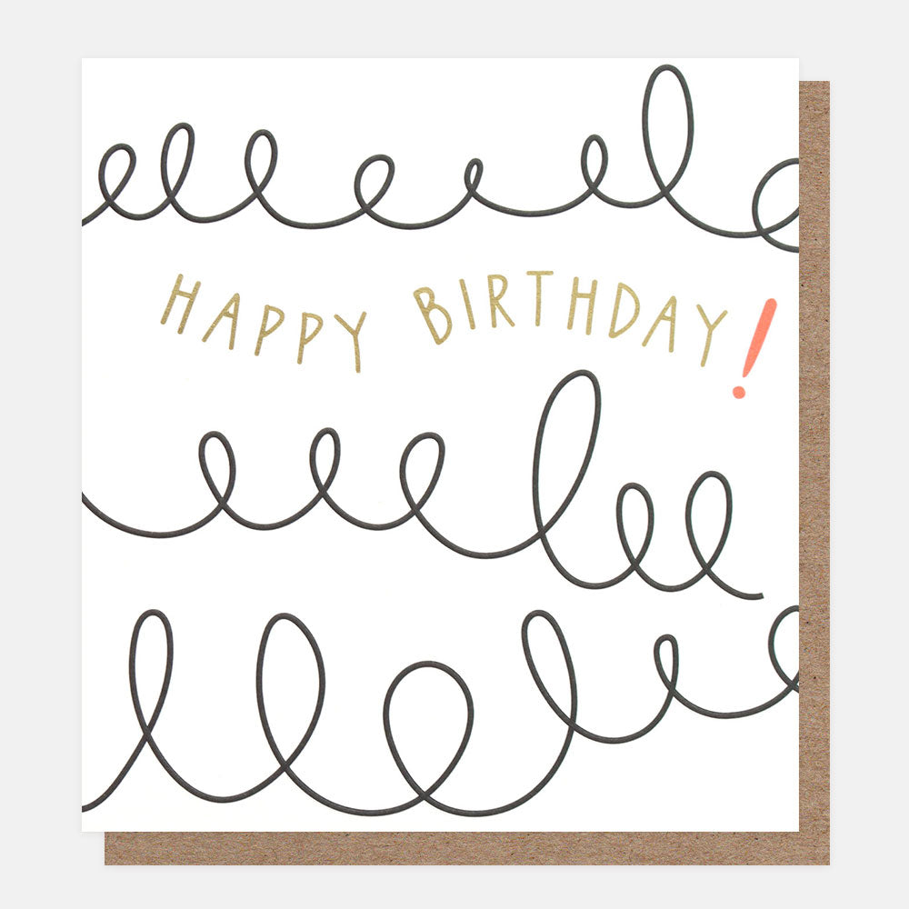 Squiggle Lines Happy Birthday Card