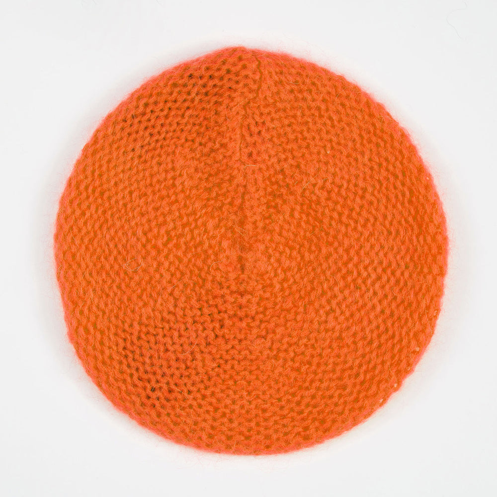 orange knitted wool classic beret