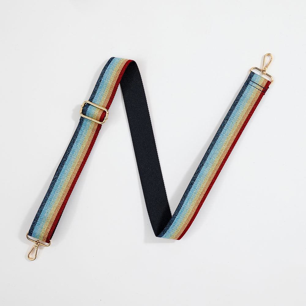 rainbow stripe webbing handbag strap