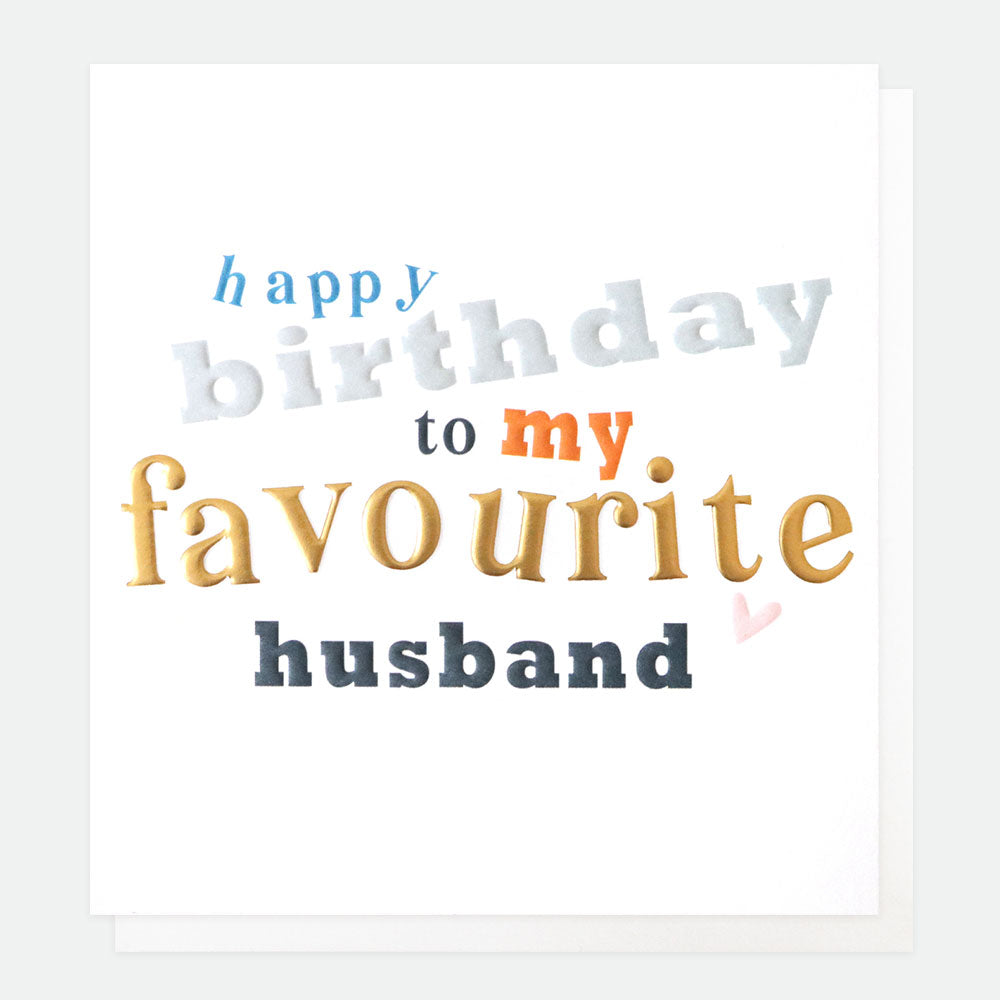 Favourite Birthday Card For Husband, No Frills Single Cards, 1