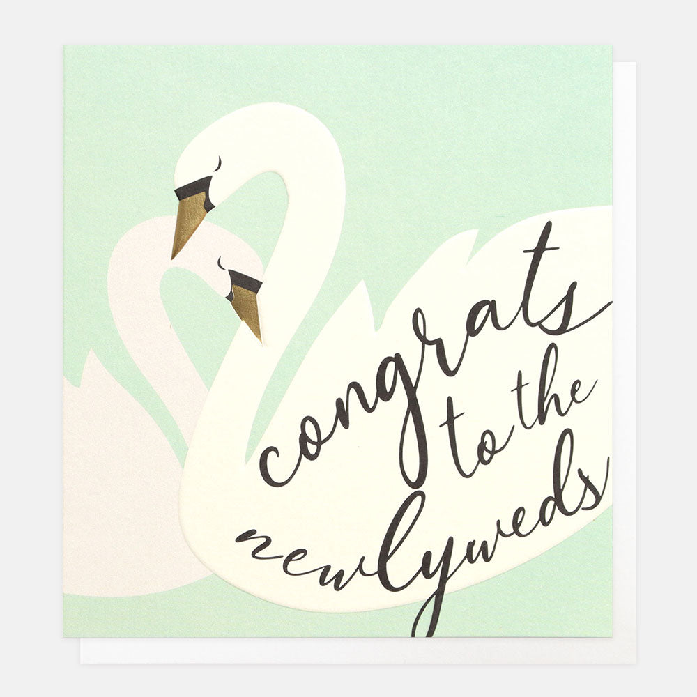CAroline gardner Newlywed Swans Wedding Card