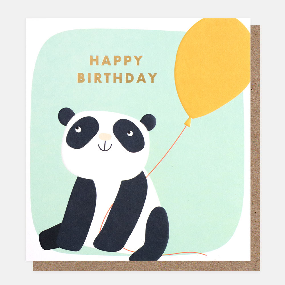 Panda with balloon Birthday Card for kids