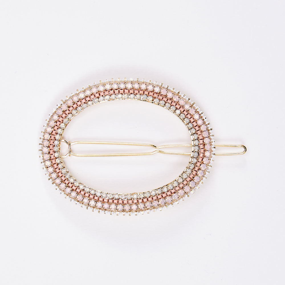 Pink Crystal Oval Hair Clip Caroline Gardner