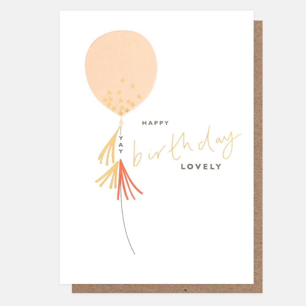 Pink Sparkly Balloon Birthday Card