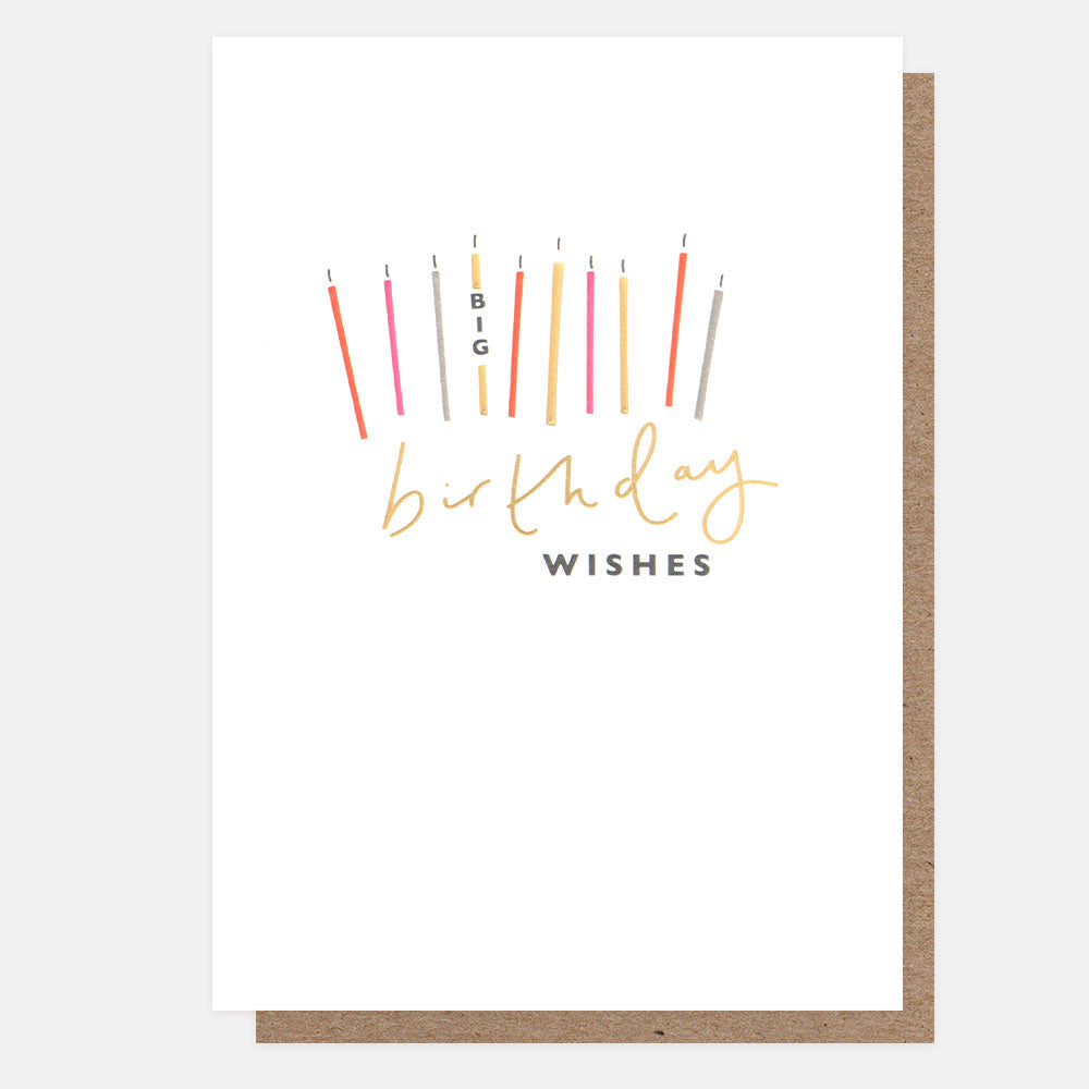 colourful candles big birthday wishes card