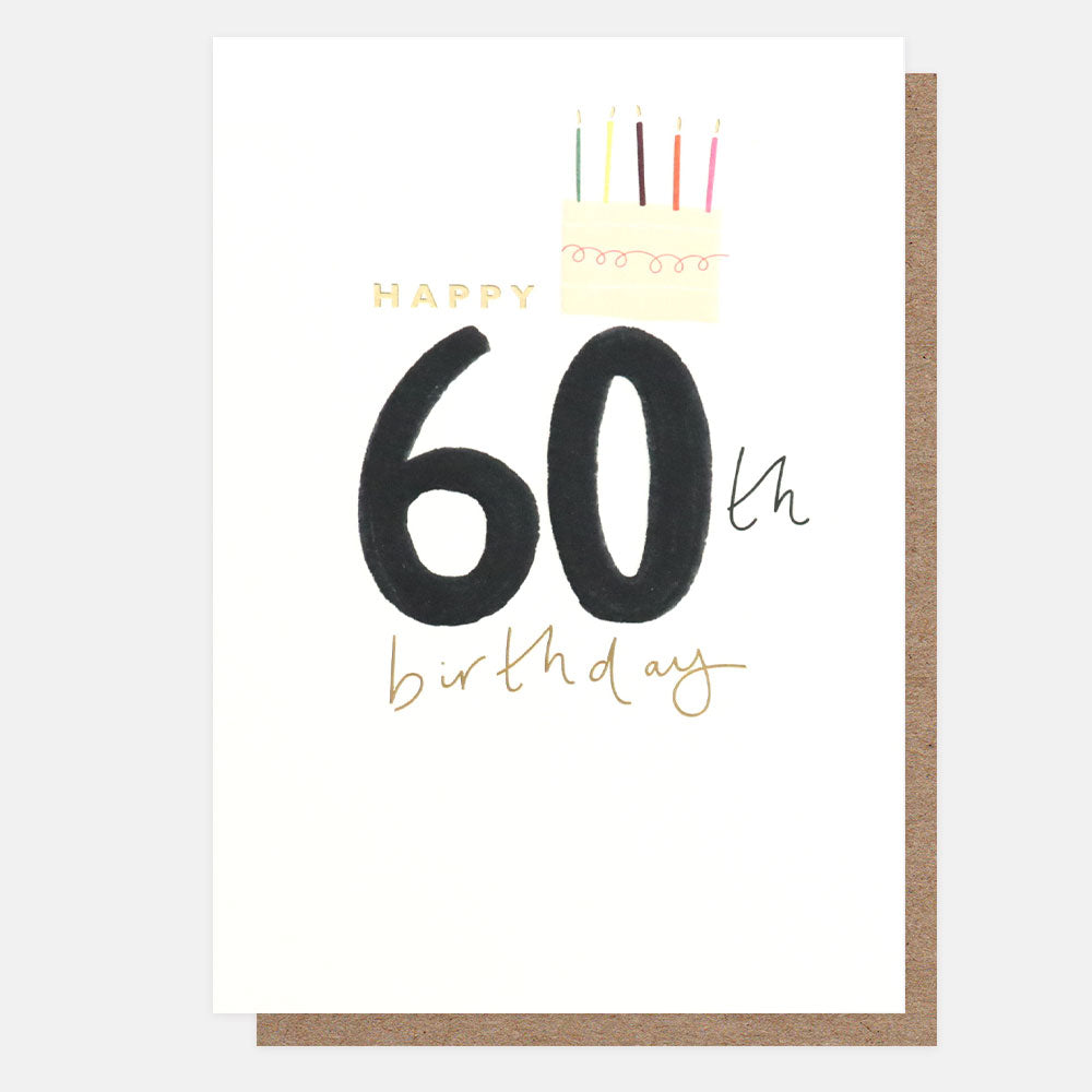 cake & candles happy 60th birthday card