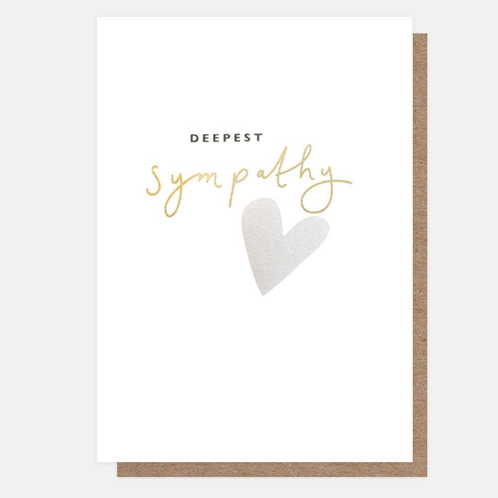 silver foil heart deepest sympathy card