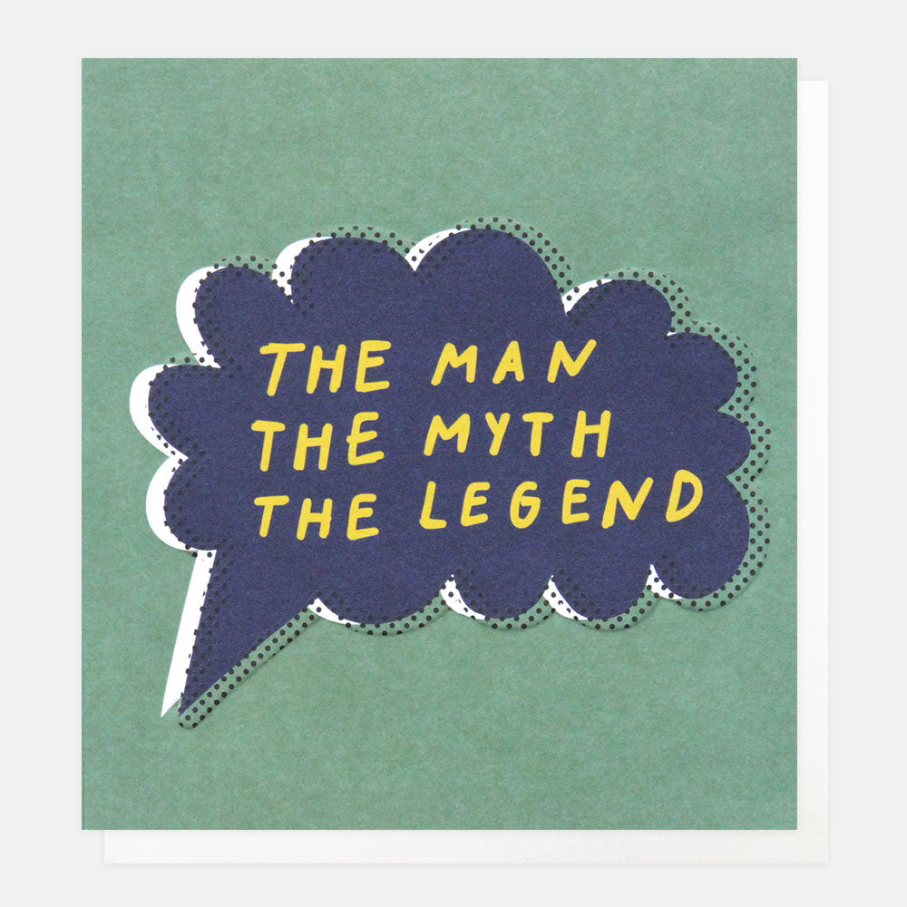 Man Myth Legend Birthday Card, For Him Speech Bubble Single Cards, 1