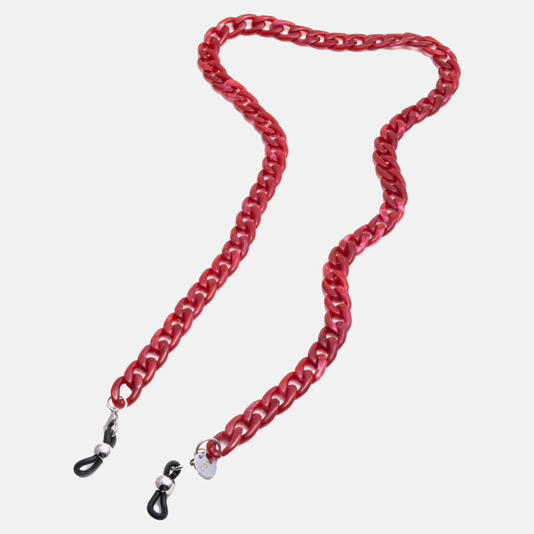 Red tortoise glasses chain Caroline Gardner