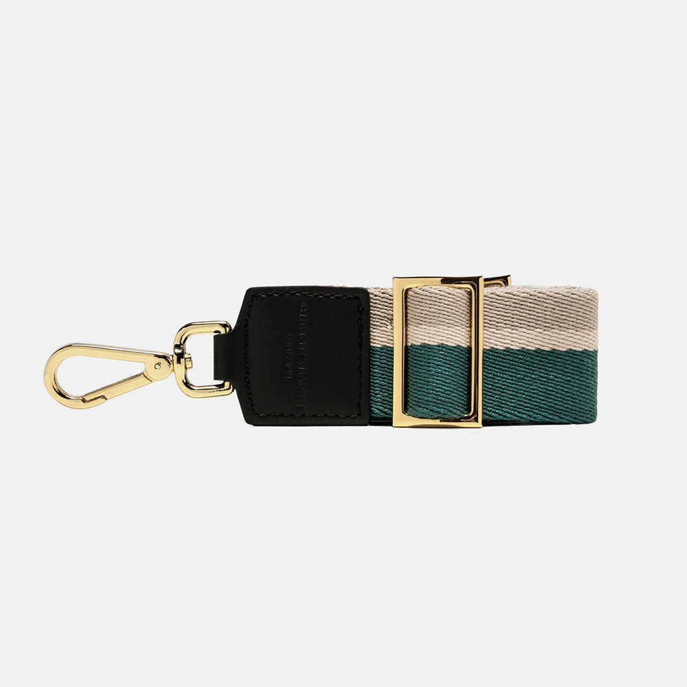 Cactus Green Stripe Webbing Handbag Strap