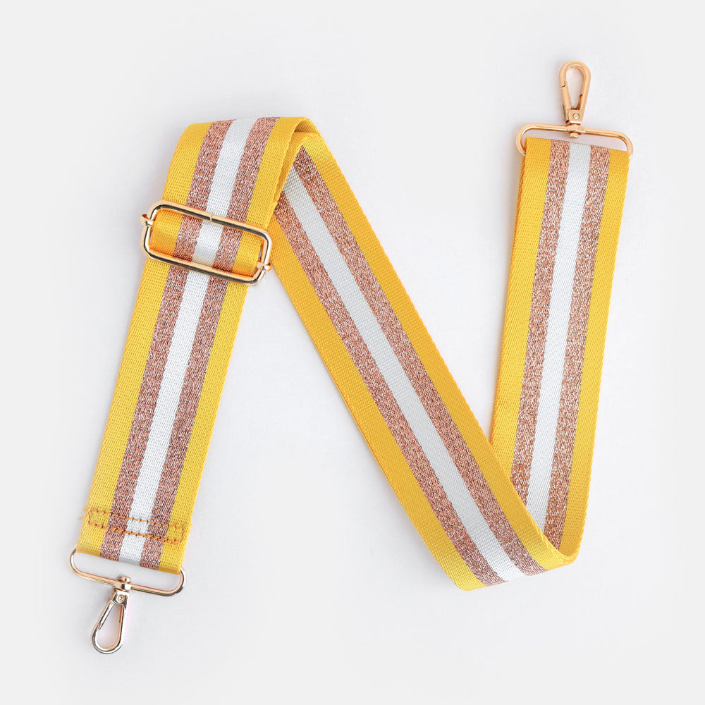 Yellow/Gold/Cream Stripe Webbing Handbag Strap