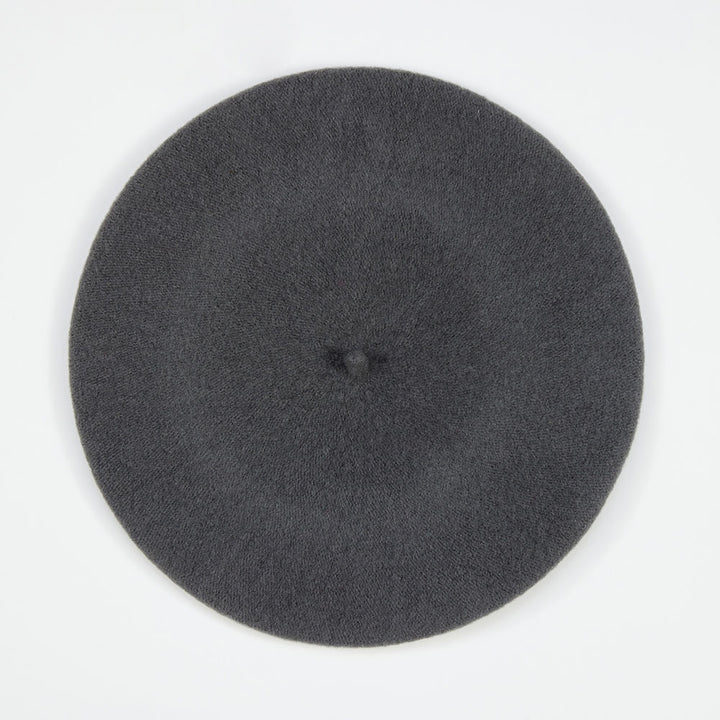 grey pure merino wool classic beret