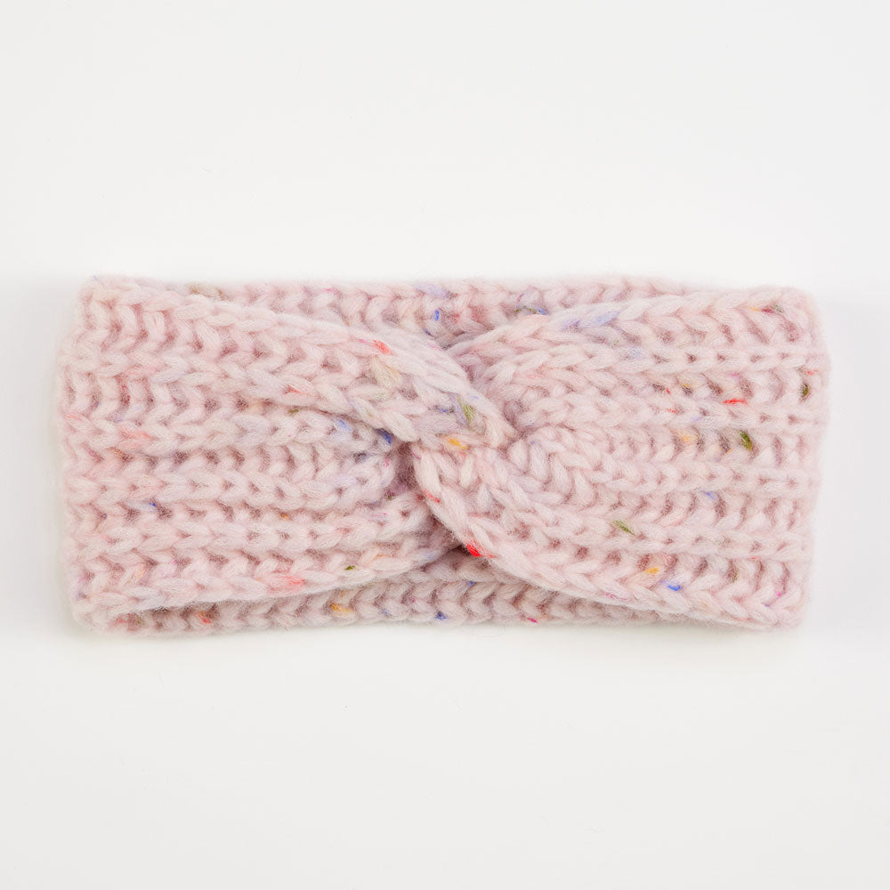 natural with colourful flecks knitted headband