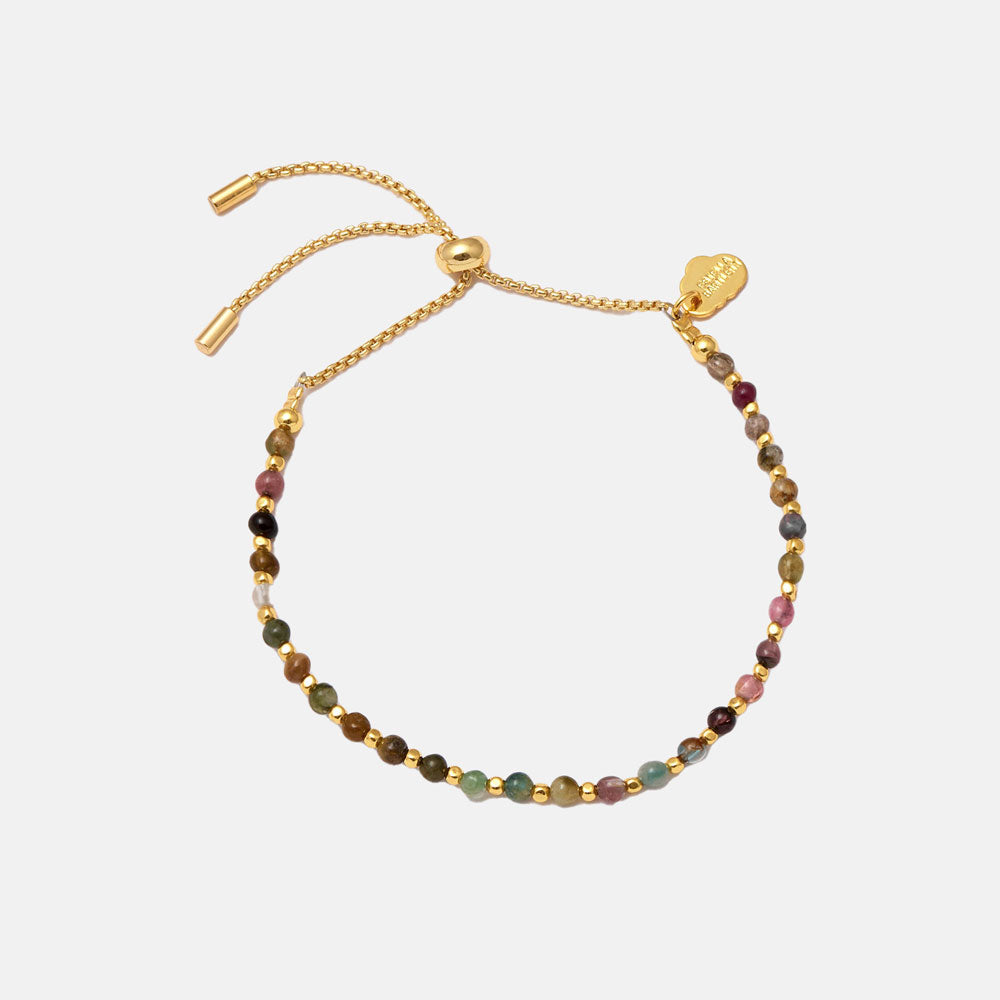 Gold Plated Multi Colour Bead Bracelet Caroline Gardner