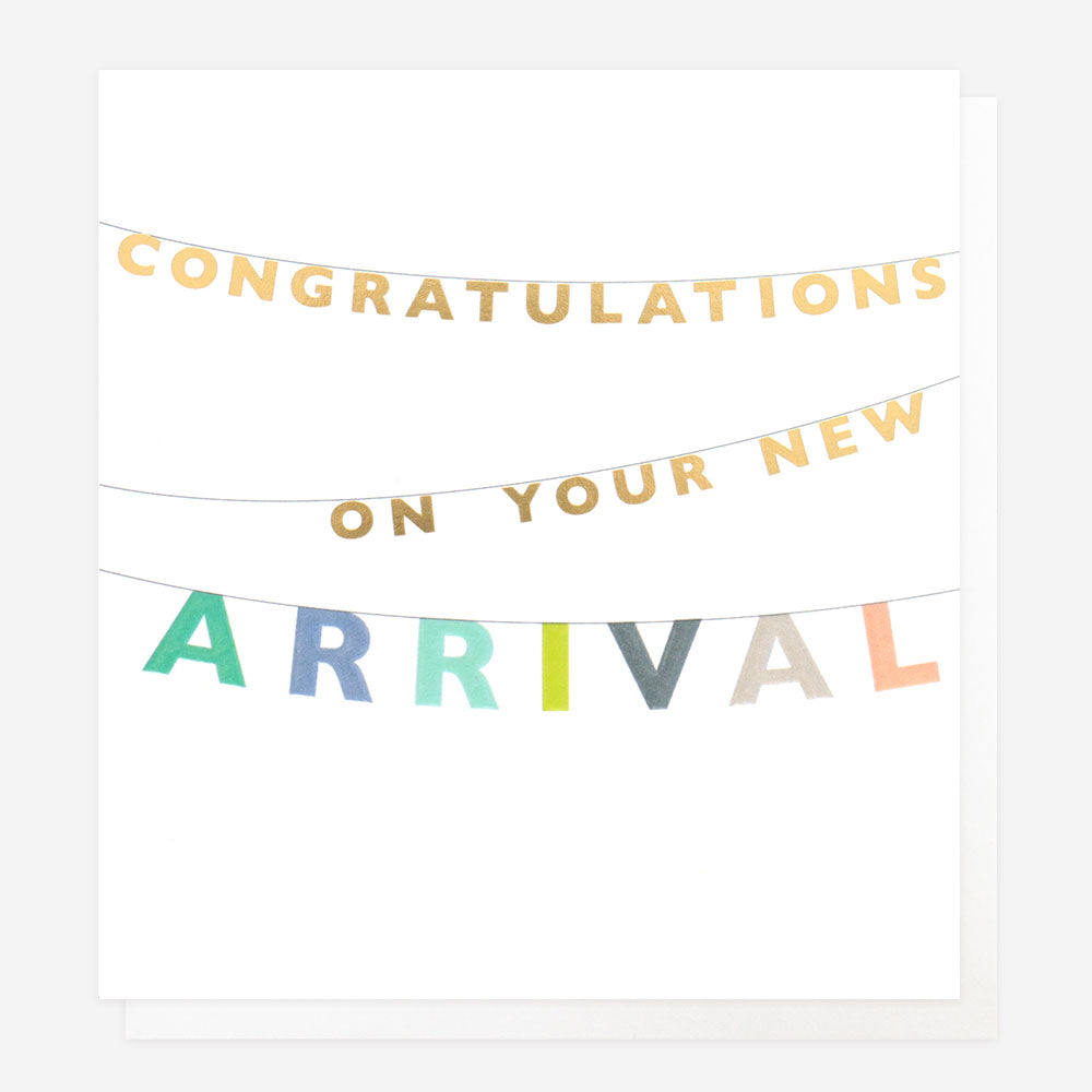 colourful bunting congratulations on your new arrival new baby card