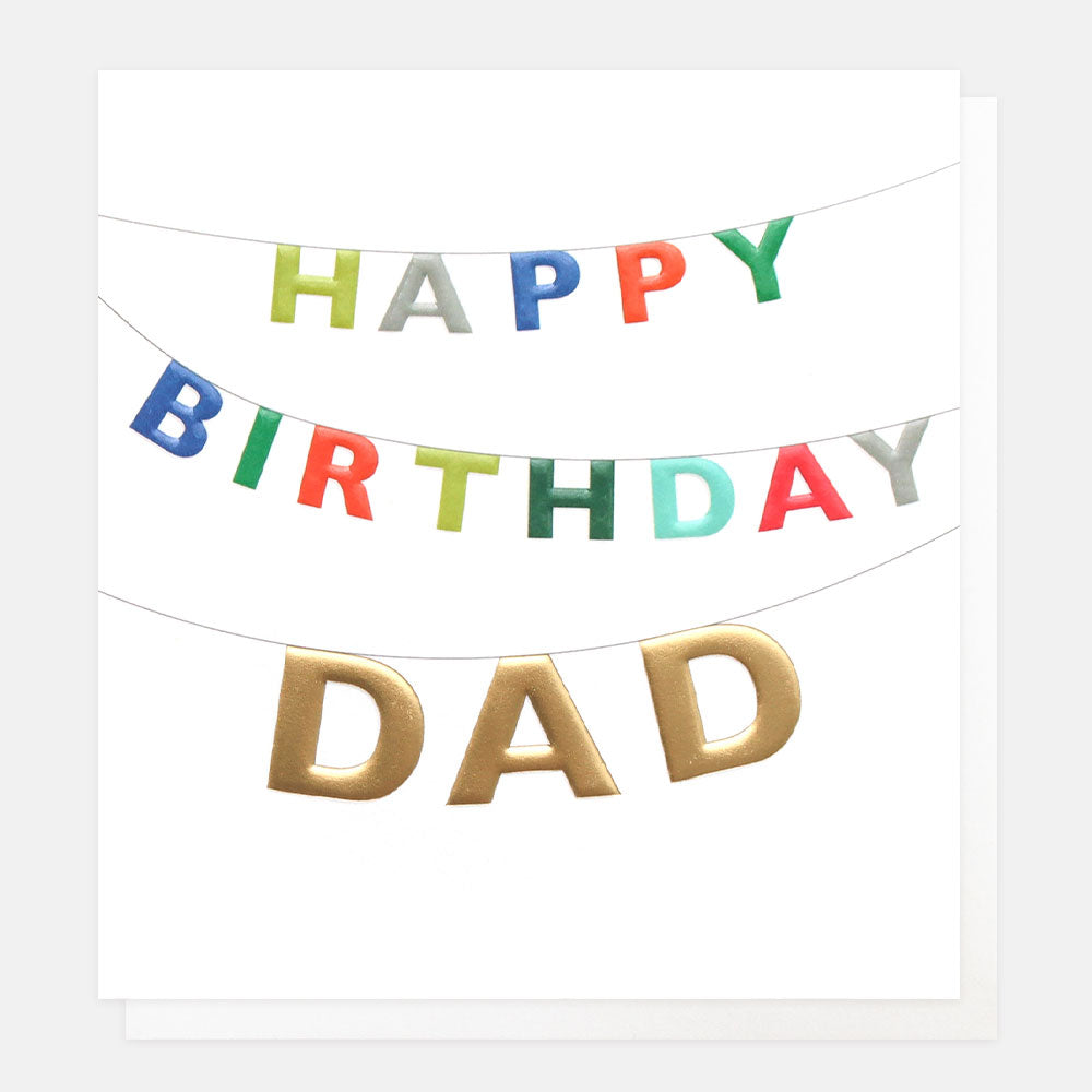 colourful bunting happy birthday dad card