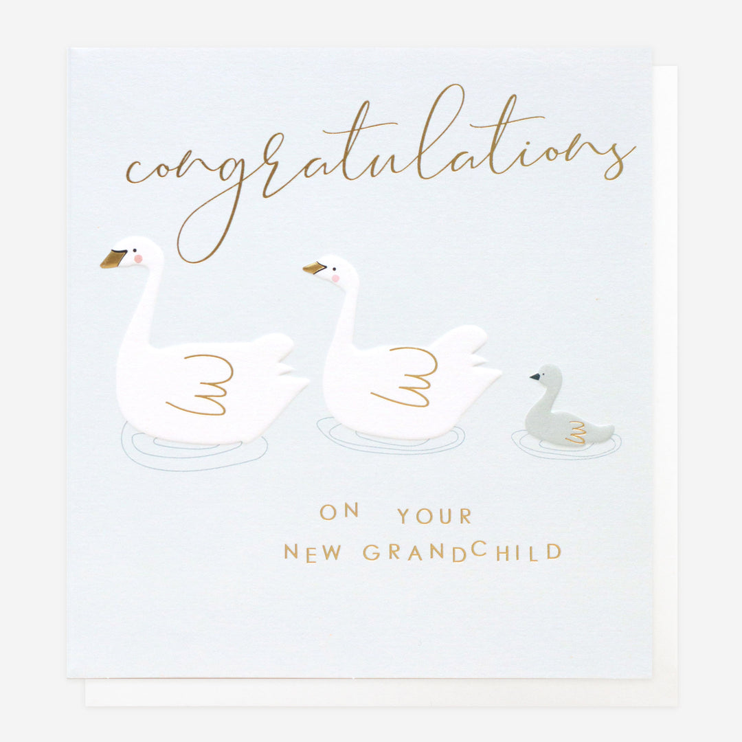 congratulations grandparents card with swans 