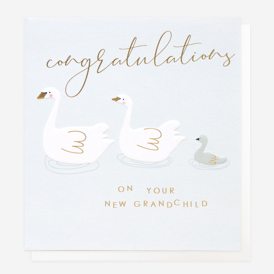 congratulations grandparents card with swans