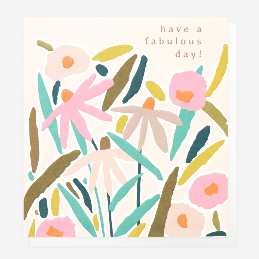 birthday card with colourful flowers