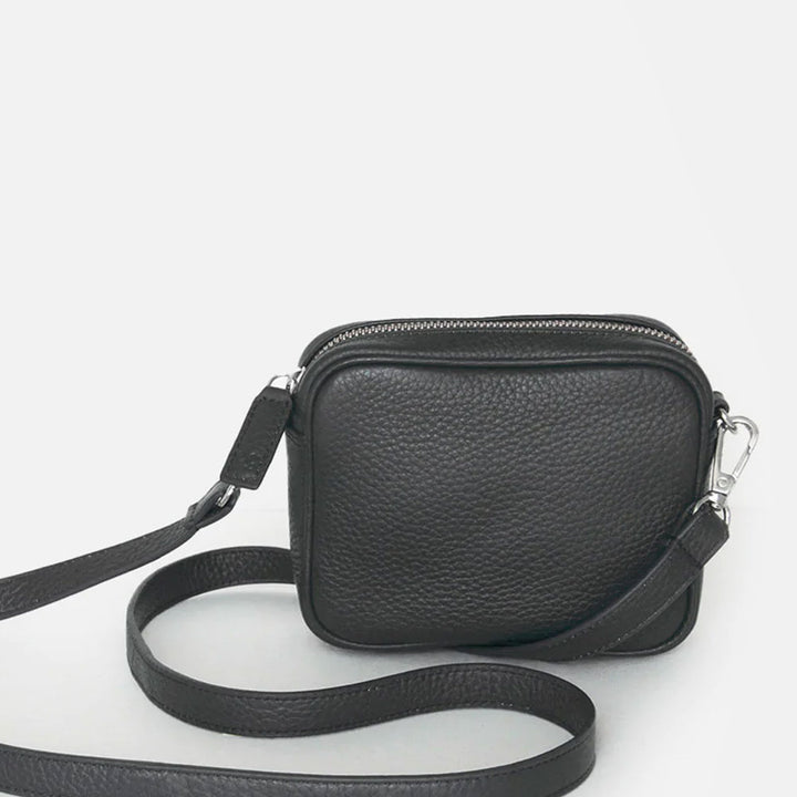 Black Leather Mini Camera Bag