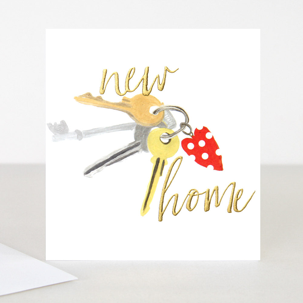 house keys & hearts new home card