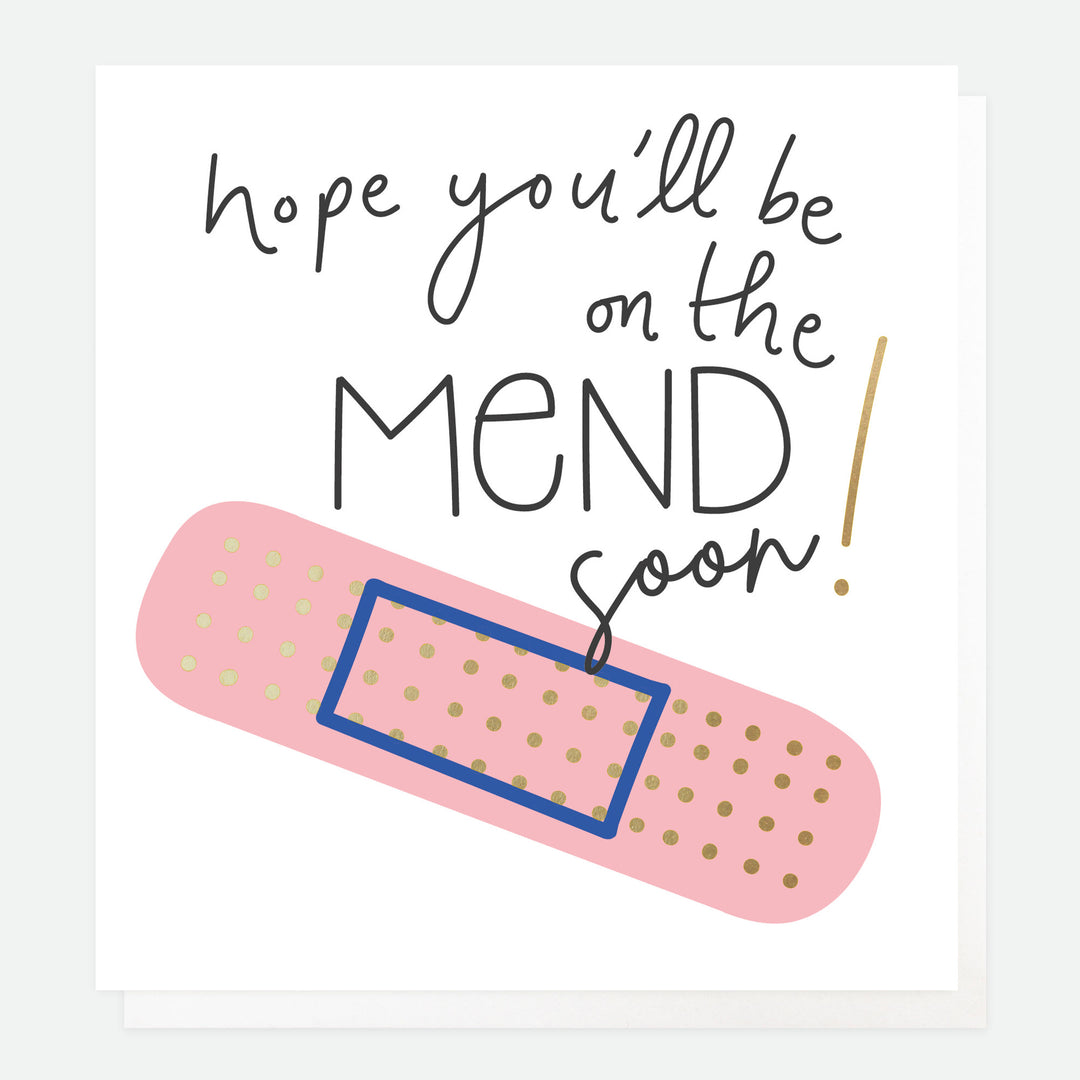 pink plaster get well soon card
