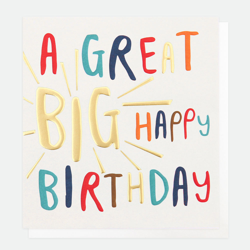 bold text a great big happy birthday card