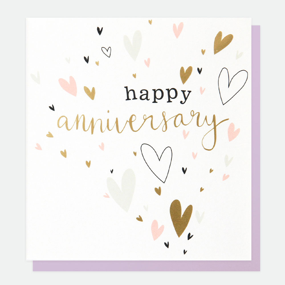 pink-gold-hearts-anniversary-card-gol020-Single Cards-1