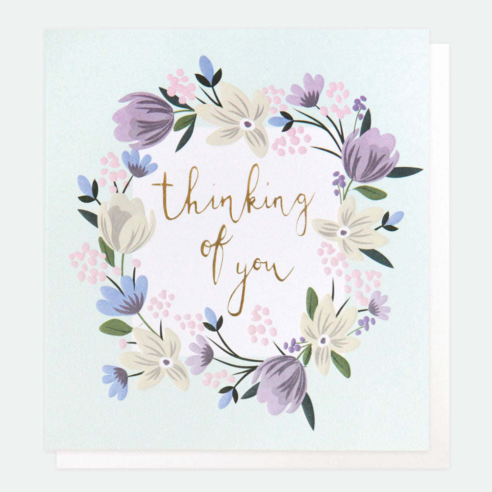 floral-garland-thinking-of-you-card-gld012-Single Cards-1