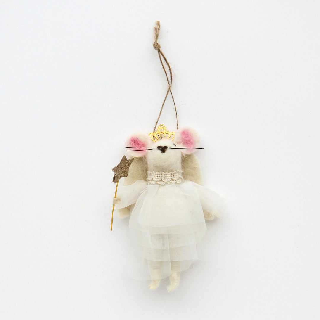 angel mouse felt hanging christmas tree decoration