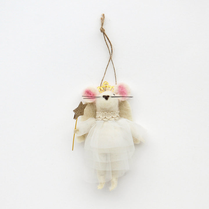 angel mouse felt hanging christmas tree decoration