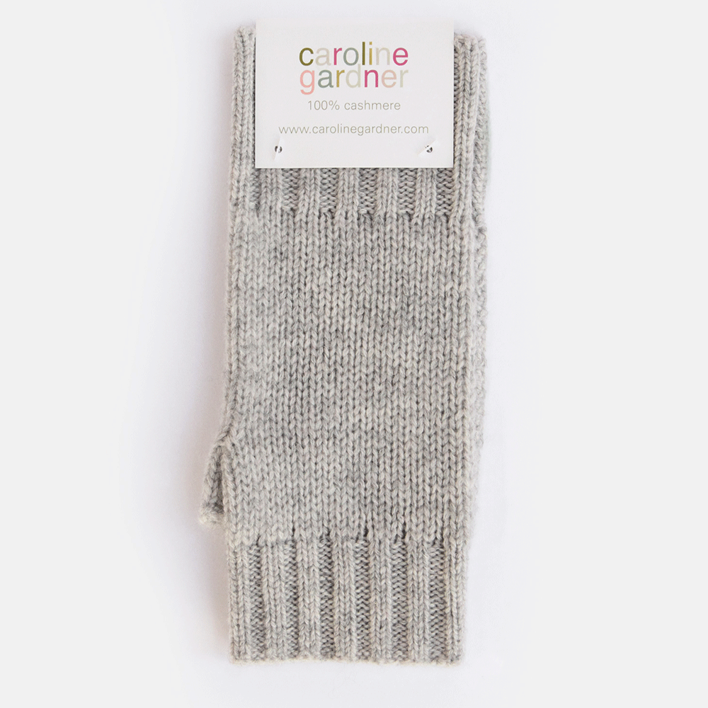 light grey cashmere wrist warmers