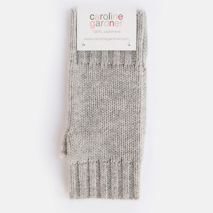 light grey cashmere wrist warmers