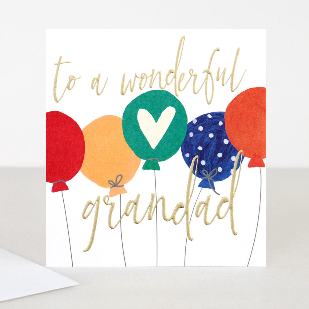 colourful balloons to a wonderful grandad birthday card