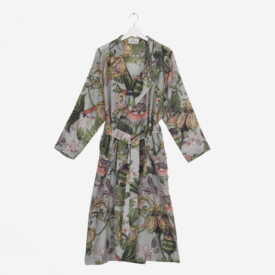 Floral silk feel dressing gown Caroline Gardner