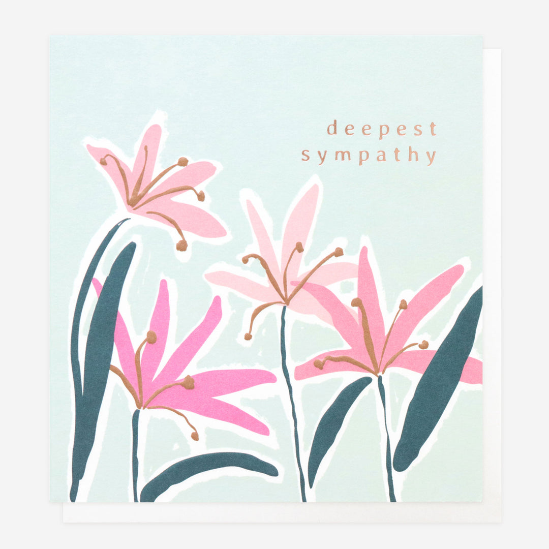 sympathy card with pink flowers 