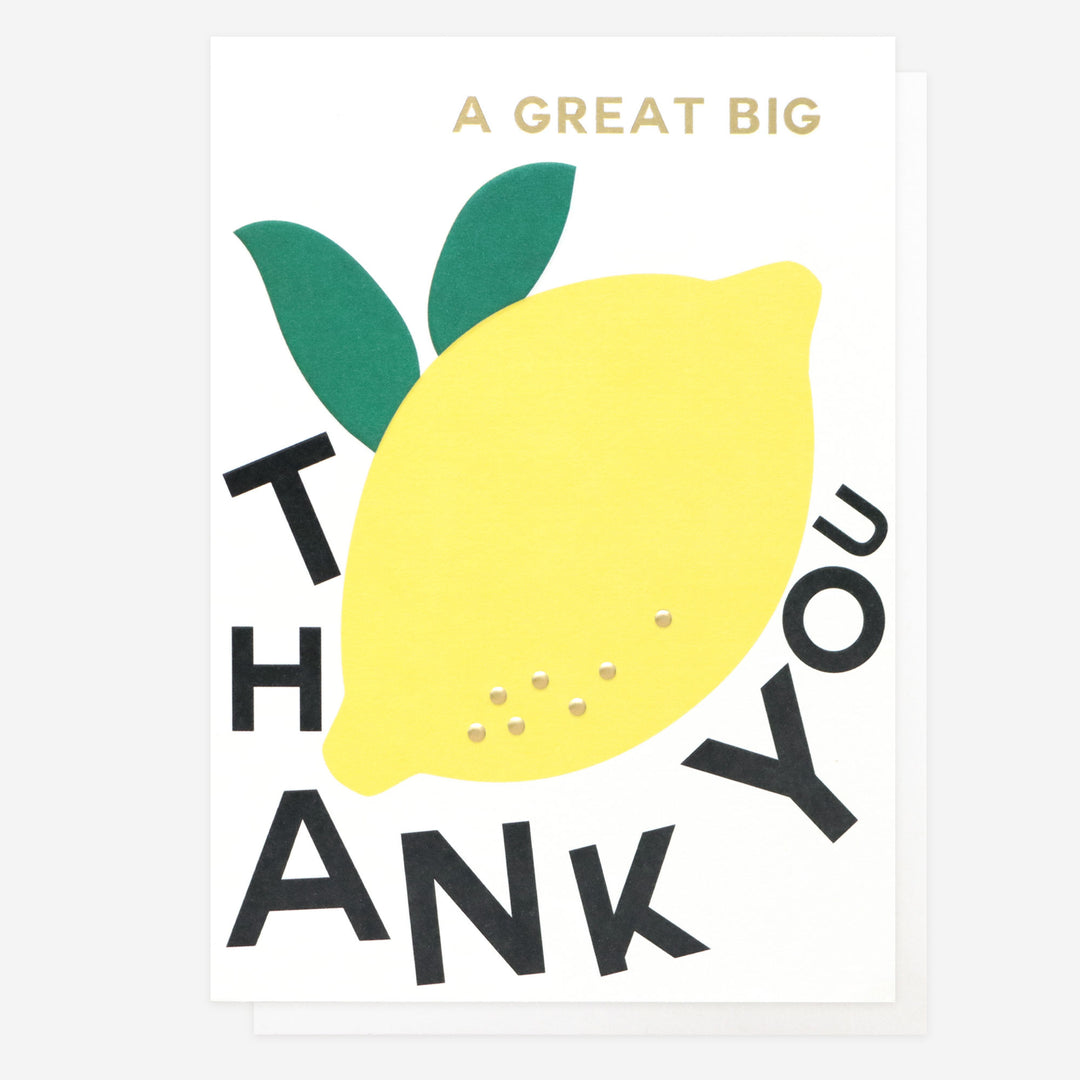 thank you card with yellow lemon 