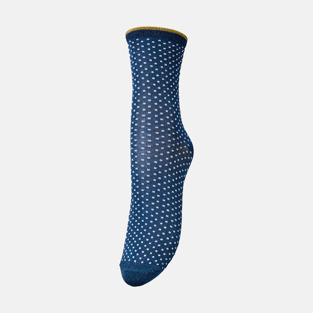 Navy Blue Small Dot Sparkle Socks