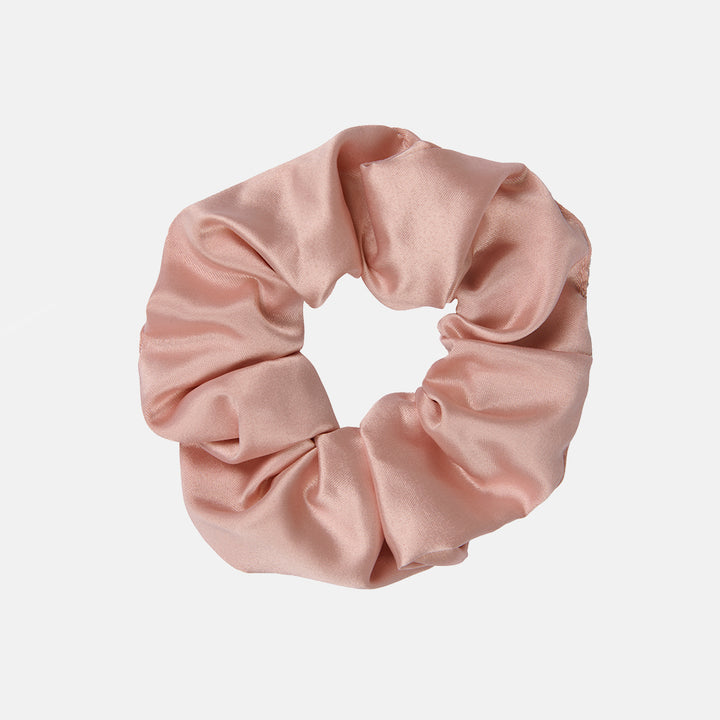 pink satin scrunchy