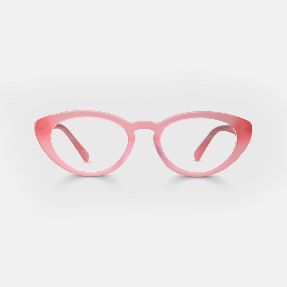 Pink 'Fat Cat' reading glasses by Eyebobs