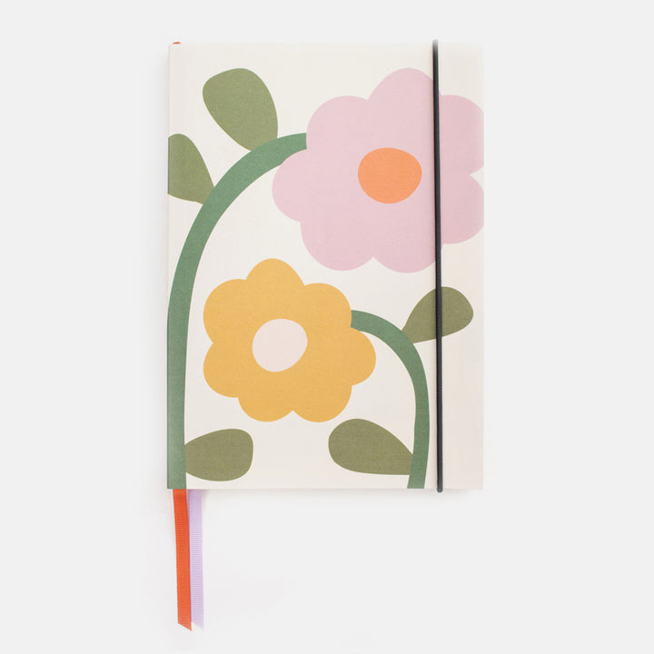 multi coloured floral A5 soft cover notebook