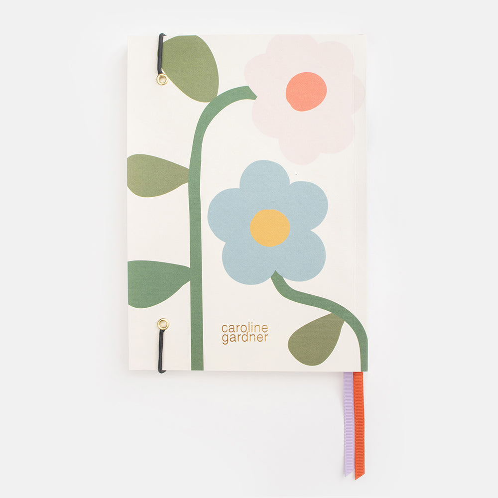 multi coloured floral A5 soft cover notebook
