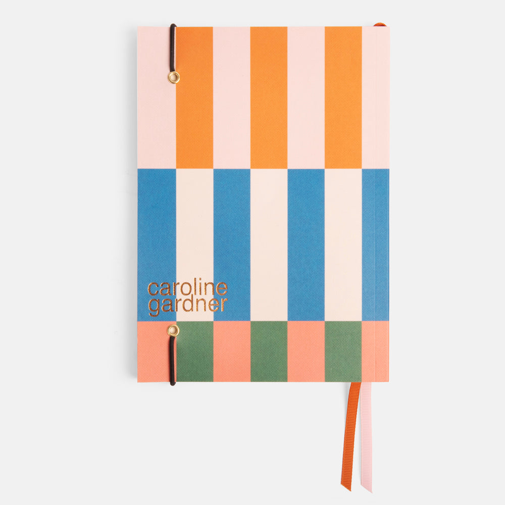 multi coloured stripes design soft cover A5 notebook
