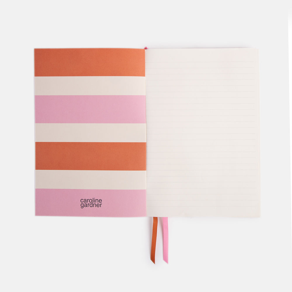 pale pink with colourful dots a5 soft cover lined notebook