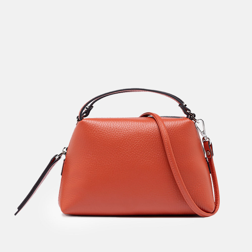 Autumn Orange Leather Small Alifa Crossbody Bag, Made in Italy by Gianni Chiarini