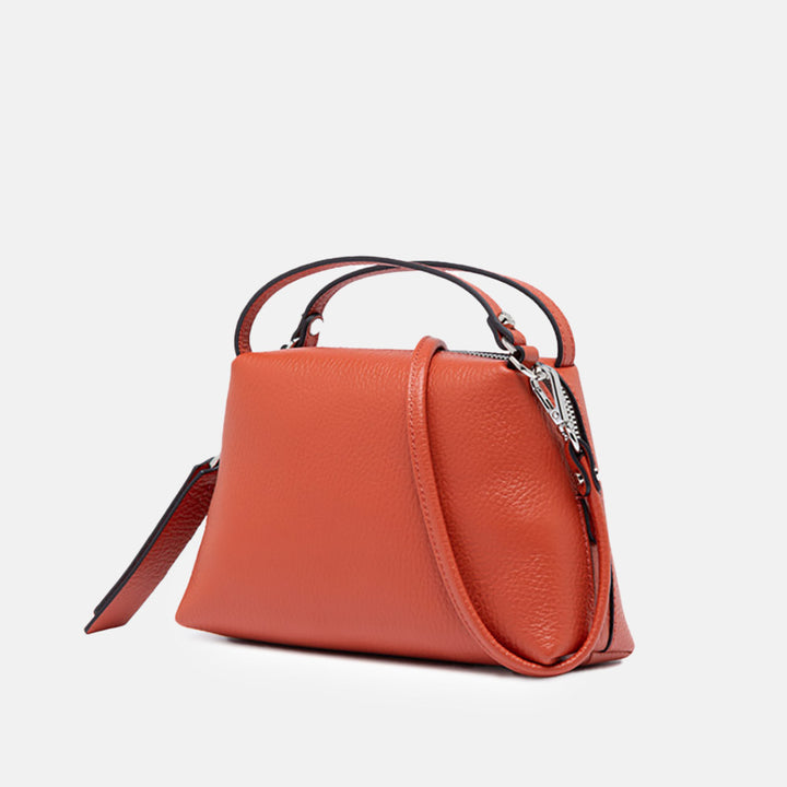 Autumn Orange Leather Small Alifa Crossbody Bag, Made in Italy by Gianni Chiarini